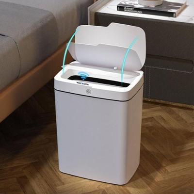 Lixeira Automática Retangular 14L Plástico Abertura com Sensor Branco Globalmix