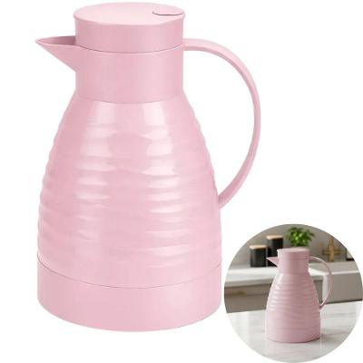 Garrafa Térmica Capri 1L com Ampola de Vidro Plástico para Café Chá Leite Rosa Fratelli