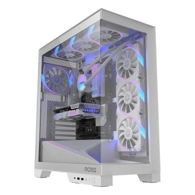 Gabinete Gamer Forcefield Flow White Ghost GFFFWG Mid Tower ATX Vidro Temperado Branco Pcyes