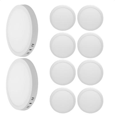 Kit 10 Painéis de LED Redondo Sobrepor 24W 6500K Branco Frio Bivolt Blumenau Iluminação