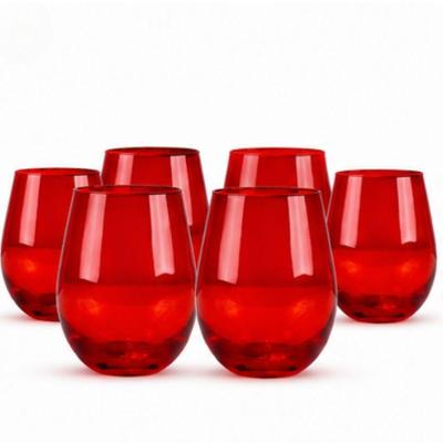 Jogo 6 Copos Vidro 625ML para Bebidas Mesa Posta Elegante Vermelho Yeet