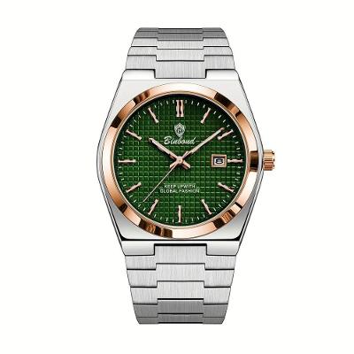 Relógio Masculino Binbond de Pulso Analógico Quartzo Luxo Verde Dourado