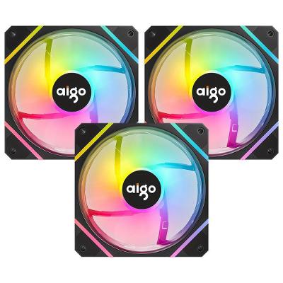 Cooler para Gabinete Kit 3 Am12 Pro 12X12 Argb 120mm Baixo Ruído Preto Aigo