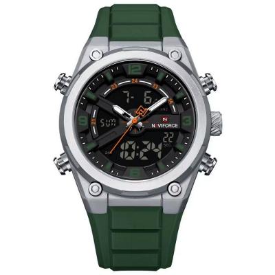 Relógio Esportivo Masculino Duplo Display Analógico Digital Silicone Impermeavel Verde Naviforce