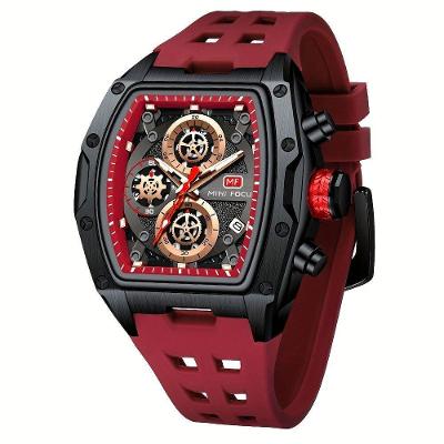 Relógio Esportivo Feminino Mini Focus de Quartzo Analógico e Digital Pulseira Silicone Vermelho