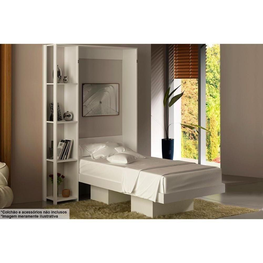 Cama Solteiro Articulada Dobrável Multifuncional CM8013 Branco - Tecno Mobili - 1
