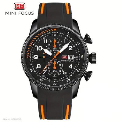 Relógio de Pulso Masculino de Quartzo Cronógrafo Silicone Luminoso Preto Mini Focus