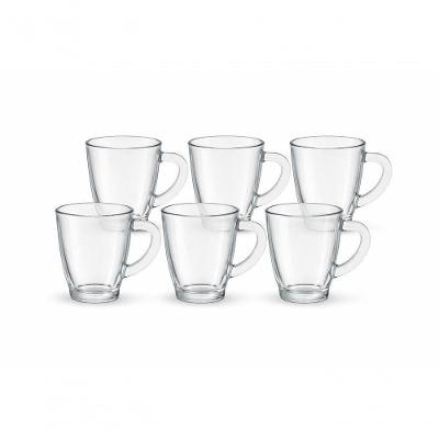 Caneca de Vidro para Café Espresso 70ML Jogo 6 Peças Transparente Fratelli