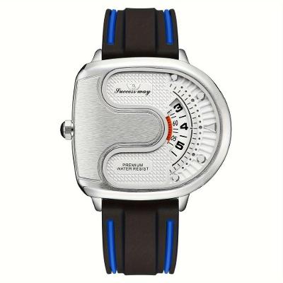 Relógio de Pulso Masculino Luxo Estilo Casual Mostrador Numerado Prateado