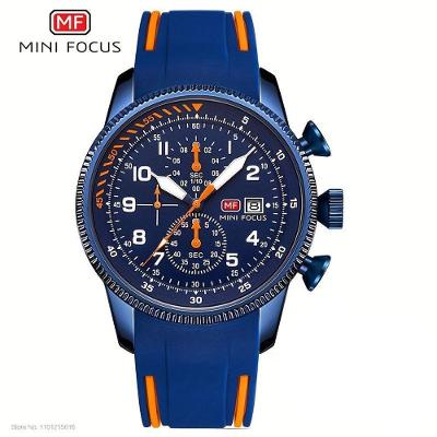 Relógio de Pulso Masculino de Quartzo Cronógrafo à Prova D'água 3atm Azul Mini Focus