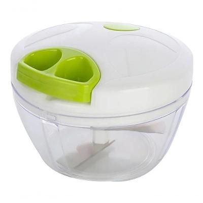 Processador Manual de Alimentos 500ML 3 Lâminas Plástico e Metal Corda Retrátil Branco