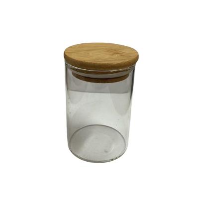 Pote Hermético de Vidro Borossilicato 200ML com Tampa de Bambu para Cozinha Transparente Lehaví