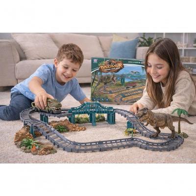 Pista de Brinquedo Infantil Dinossauro Elétrica com Trilhos Multicolorido First Bikes