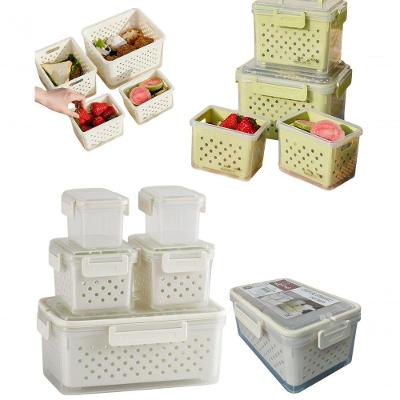 Conjunto 5 Potes Herméticos Translúcido com Cesto Escorredor Bpa Free Top Rio Comercial