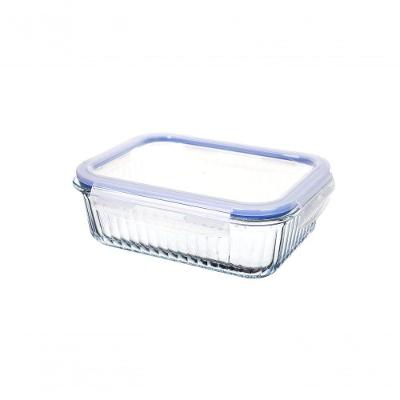 Pote Hermético de Borossilicato Retangular Tampa Stripes 1500ML para Armazenar Alimentos