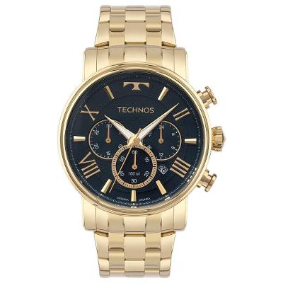 Relógio Masculino Grandtech Js25bdb-1a Analógico Pulseira em Aço Dourado Technos