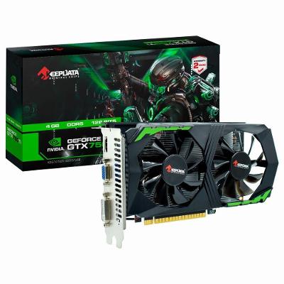 Placa de Vídeo Geforce Gtx750ti 4gb Gddr5 Kdgtx750ti-4gd5-128b para Jogos Full Hd Keepdata