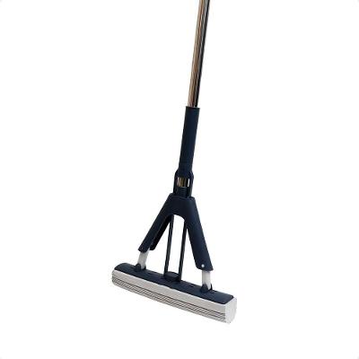 Kit 2 Mop Esponja Slim com Sistema de Prensa em Aço Inox PVA e PP Azul Bravalumi