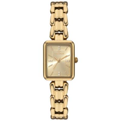 Relógio Feminino 2035NFJ-1X Analógico Pulseira de Metal Dourado Mostrador Champagne Technos