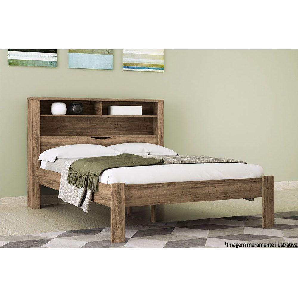 Cama de Casal Invicta com Baú + 2 Nichos Branco - Santos Andirá - 2