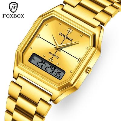 Relógio de Pulso Feminino Quartzo Analógico e Digital Aço Inox Clássico Dourado Lige