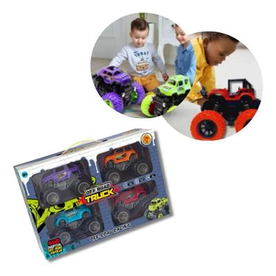Maleta Kit 4 Carrinhos Monster Truck para Brincadeiras Radicais DDG Toys