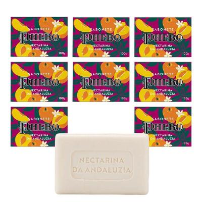 Kit 8 Sabonete em Barra Nectarina da Andaluzia Glicerina Vegetal 100g Phebo