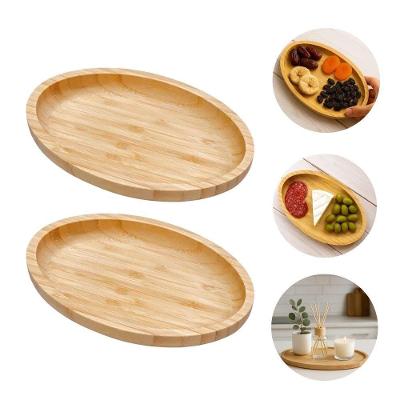 Kit 2 Mini Bandeja Oval de Bambu Petisqueira Multiuso 18,5x11,5 Bege em Casa Tem