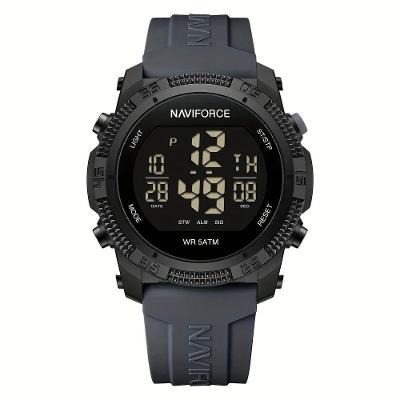Relógio Cronógrafo Masculino Mostrador Preto Cinza com Data Resistente à Água Naviforce
