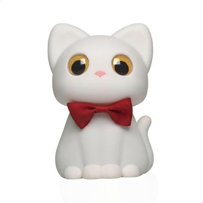 Luminária Abajur Led Gatinho Félix Touch Rgb Recarregável Branco Taschibra