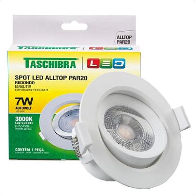 Kit 6 Spot de Led Embutir Alltop Par20 7W 3000K Amarelo Quente Bivolt Taschibra
