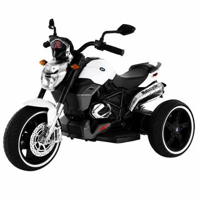 Mini Moto Elétrica Infantil 6V Triciclo com Luzes de LED e Sons Branco