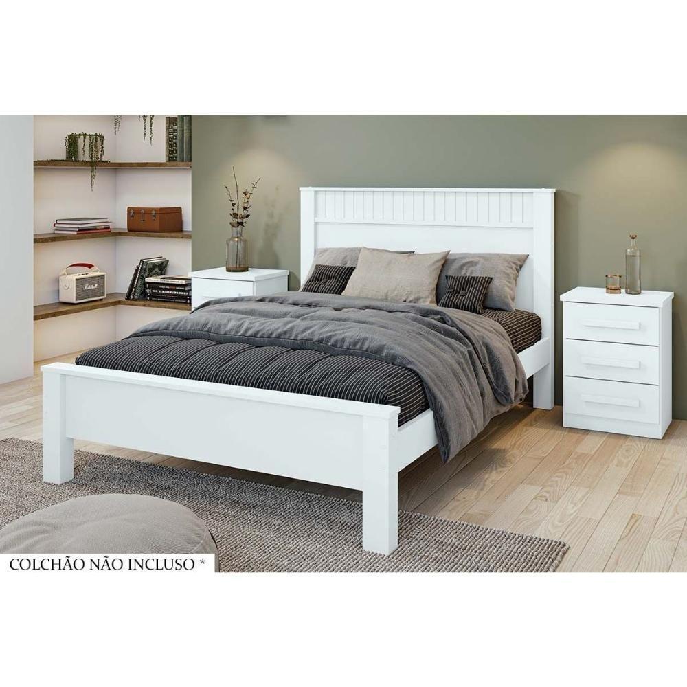 Cama de Casal Athenas Branco - Lopas - 1