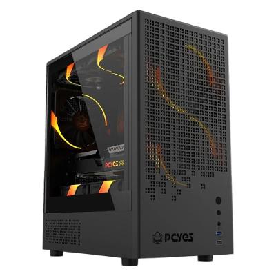 Gabinete Gamer Mid-Tower Ozara Black Vulcan GOZRBV Vidro Temperado Preto Pcyes