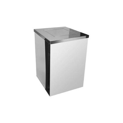 Lixeira Inox Quadrada 100L Aço Inox Tampa Vai Vem Sistema Basculante Prata JSN