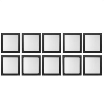 Kit 10 Painéis de Led Quadrado 12W Embutir 3000K Amarelo Quente Preto Taschibra