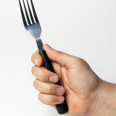 Jogo Garfo de Mesa Kit 6 Peças Linha Mato Grosso Aço Inox e Polipropileno Preto Praticasa
