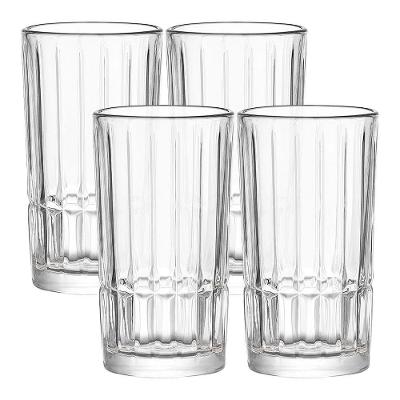 Jogo 4 Copos Altos Cristalle CPLG-092 para Água e Drinks Vidro Lapidado 0,38L Transparente Hauskraft