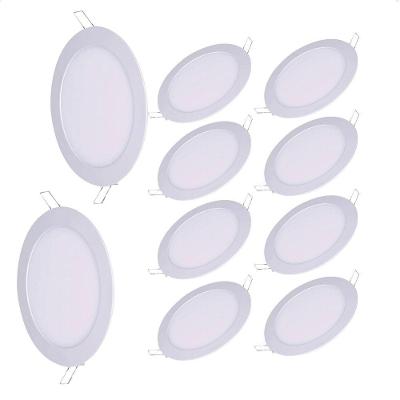 Kit 10 Painel Redondo de LED 18W Embutir 6500K Branco Frio Taschibra