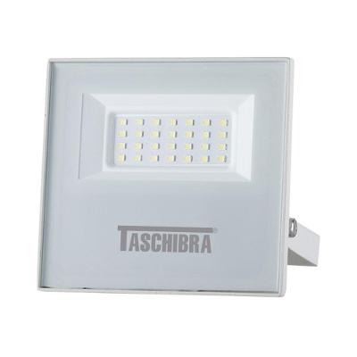 Kit 6 Refletores Led Tr Slim 30W Bivolt Branco 3000K Amarelo Quente Taschibra