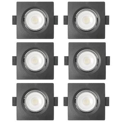 Kit 6 Spot de LED Embutir Slim MR16 Quadrado 6W 4000K Preto Bivolt Blumenau Iluminação