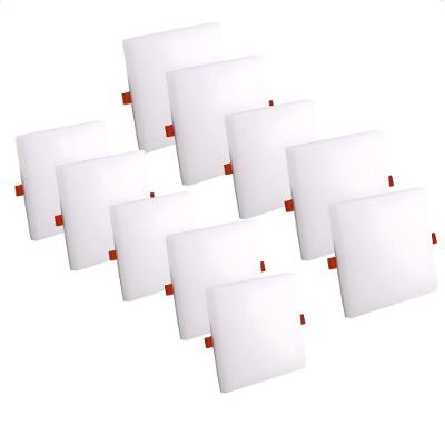 Kit 10 Painel de LED Frameless Quadrado 24W 3000K Amarelo Quente Bivolt Taschibra