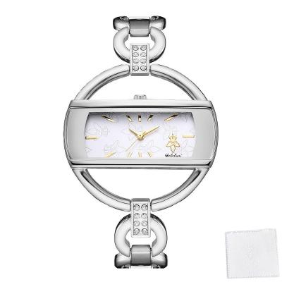 Relógio de Pulso Feminino Quartzo Circular Estilo Novo Prata Sanda