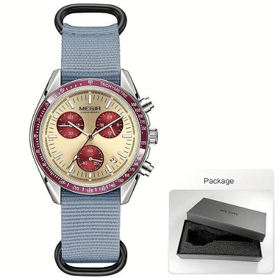 Relógio de Pulso Masculino de Quartzo Desportivo Cinza Vermelho Esportivo Megir