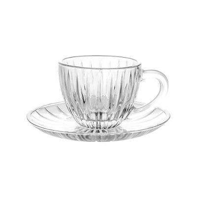 Xícara com Pires Siena 90ML Jogo 6 para Café em Cristal Transparente Lehaví