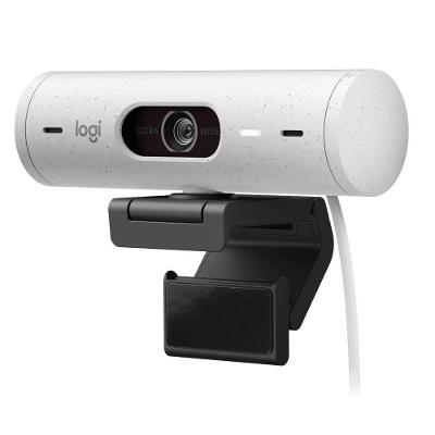 Webcam Brio 500 960-001426 Full HD 1080P com Ajuste de Iluminação Branco Logitech
