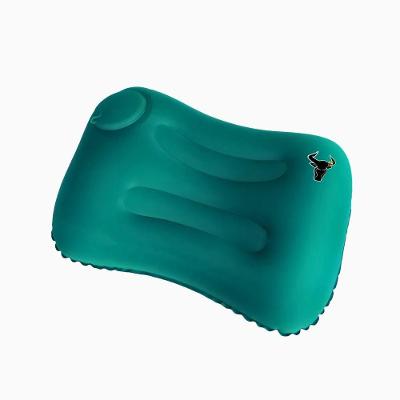 Travesseiro de Viagem Inflável Portátil Ergonômico Verde com Bomba de Ar Utibom