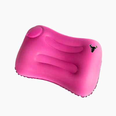 Travesseiro de Viagem Inflável Portátil em Pvc Flocado Rosa Utibom