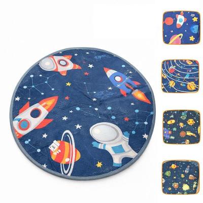 Tapete Infantil Redondo 80cm Poliéster Antiderrapante para Quarto e Área de Estudo Yeet