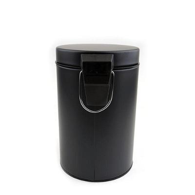 Lixeira Inox Preta 8L com Pedal e Cesto Interno Removível para Banheiro e Cozinha Yeet